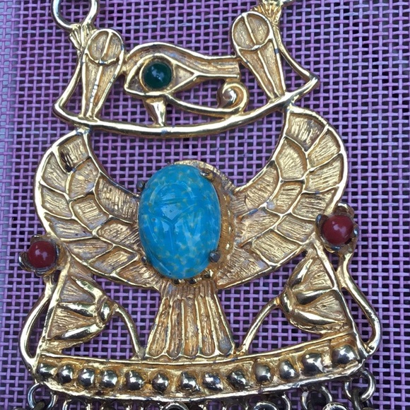 COPY - Vintage Eye of Horus large necklace goldtone - Picture 10 of 11